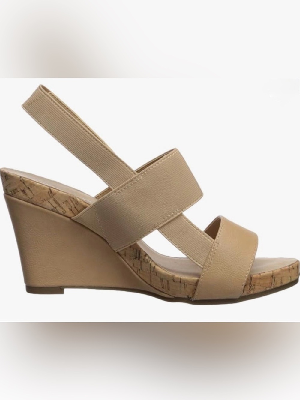 NWOT—Aerosoles Chic Tan Wedge Sandals